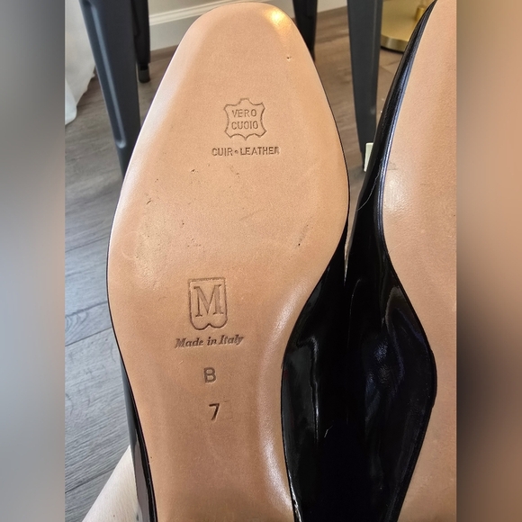 Bruno Magli Italy Bow Pumps Navy Cream Size 7 Preppy Coastal Chic Girlie - Picture 12 of 12